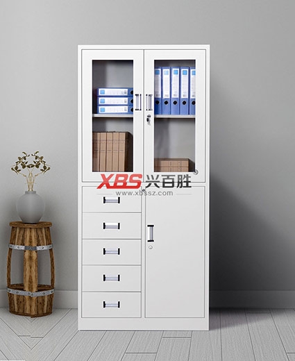 偏五斗鋼制鐵皮文件柜-辦公文件柜，興百勝文件柜廠家